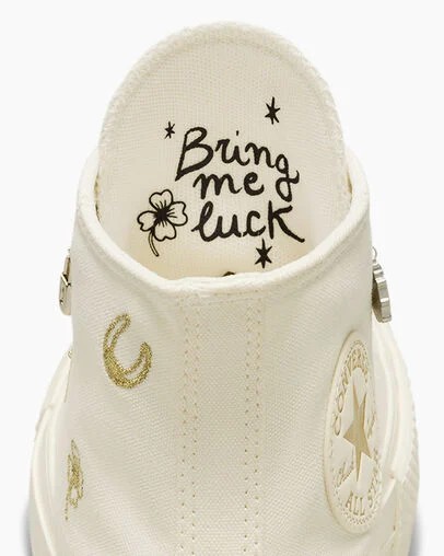 White / Gold / Silver Converse Chuck Taylor All Star Lift Women Platform Shoes Singapore | C-56127389