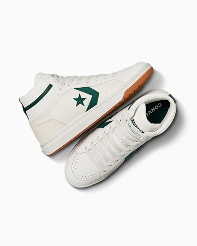 White / Green Converse Pro Blaze Classic Sport Luxe Men Basketball Shoes Singapore | C-65814979