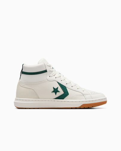 White / Green Converse Pro Blaze Classic Sport Luxe Men Basketball Shoes Singapore | C-65814979