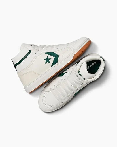 White / Green Converse Pro Blaze Classic Sport Luxe Women Boots Singapore | C-49607319