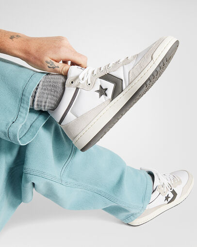 White / Grey Converse CONS Fastbreak Pro Suede Nylon Women Skate Shoes Singapore | C-91620439