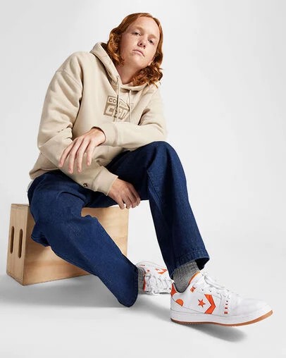 White / Orange Converse CONS AS-1 Pro Men Skate Shoes Singapore | C-09126359