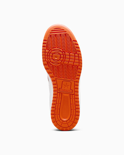 White / Orange Converse Weapon Leather Men Basketball Shoes Singapore | C-95840219