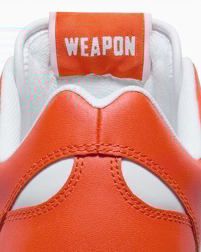 White / Orange Converse Weapon Leather Women Basketball Shoes Singapore | C-30542769
