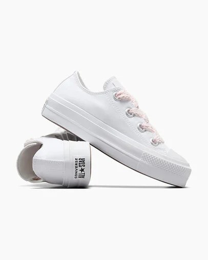 White / Pink Converse Chuck Taylor All Star Lift Women Platform Shoes Singapore | C-19025839