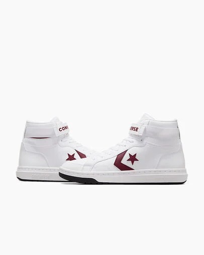 White / Pink Converse Pro Blaze V2 Leather Women Basketball Shoes Singapore | C-15274899