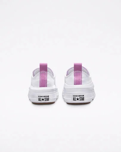 White / Purple Converse Chuck Taylor All Star Move Kids' Platform Shoes Singapore | C-56719209