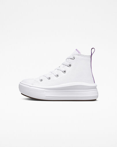 White / Purple Converse Chuck Taylor All Star Move Color Pop Kids' Platform Shoes Singapore | C-74862939