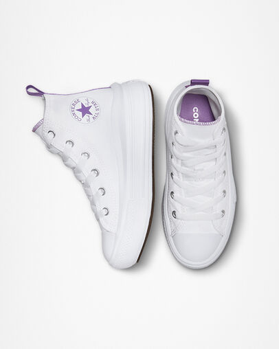 White / Purple Converse Chuck Taylor All Star Move Color Pop Kids' Platform Shoes Singapore | C-74862939