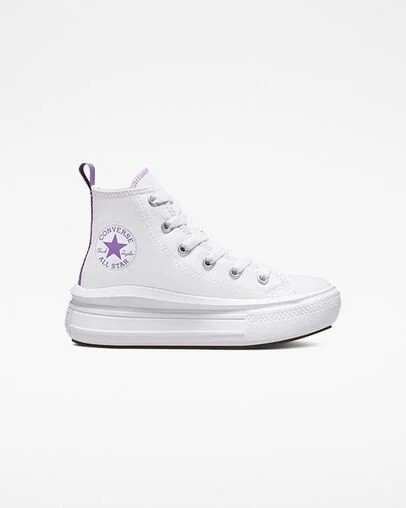 White / Purple Converse Chuck Taylor All Star Move Color Pop Kids\' Platform Shoes Singapore | C-74862939