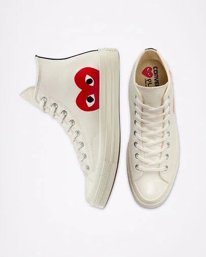 White / Red Converse Converse x PLAY Comme des Garçons Chuck 70 Men Sneakers Singapore | C-70456199