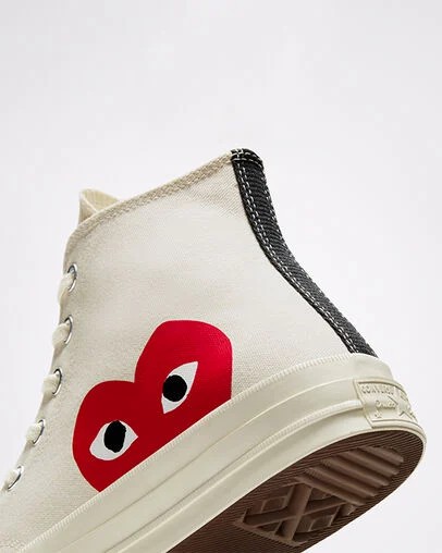 White / Red Converse Converse x PLAY Comme des Garçons Chuck 70 Men Sneakers Singapore | C-70456199