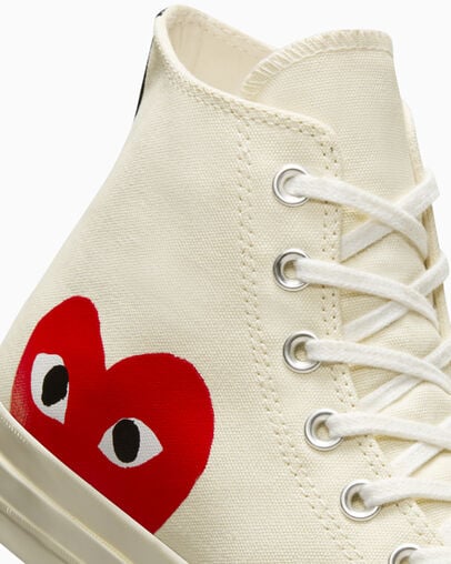 White / Red Converse Converse x PLAY Comme des Garçons Chuck 70 Men Sneakers Singapore | C-70456199