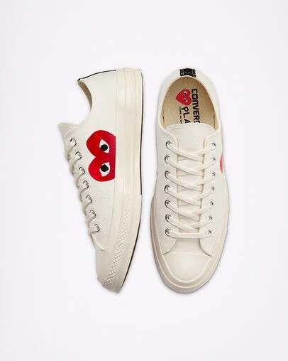 White / Red Converse Converse x PLAY Comme des Garçons Chuck 70 Men Sneakers Singapore | C-86129549