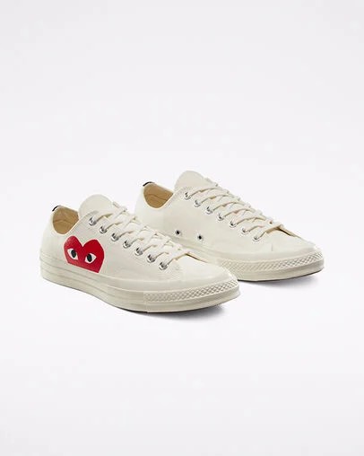 White / Red Converse Converse x PLAY Comme des Garçons Chuck 70 Men Sneakers Singapore | C-86129549