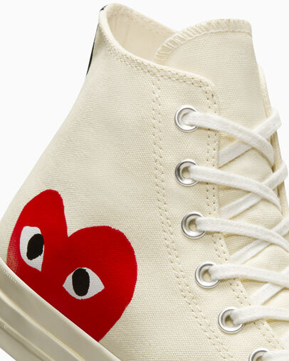 White / Red Converse Converse x PLAY Comme des Garçons Chuck 70 Women Sneakers Singapore | C-74235869