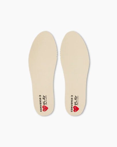 White / Red / Black Converse PLAY Comme des Garçons Single Heart Chuck 70 Kids' Sneakers Singapore | C-75493269