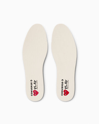 White / Red / Black Converse PLAY Comme des Garçons Single Heart Chuck 70 Women Sneakers Singapore | C-80275949