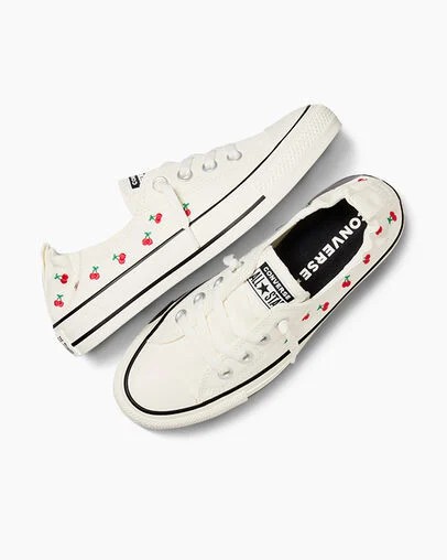 White / Red / Green Converse Chuck Taylor All Star Shoreline Cherry Women Slip On Shoes Singapore | C-96324879