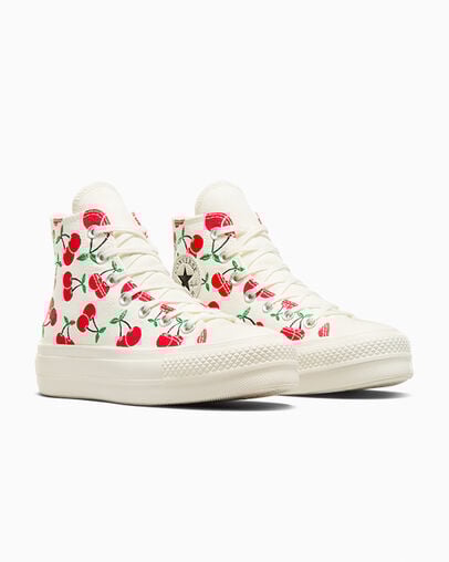 White / Red / Green Converse Chuck Taylor All Star Lift Women Platform Shoes Singapore | C-24709839