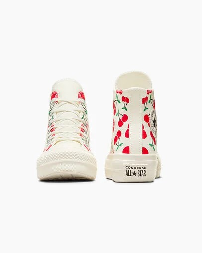 White / Red / Green Converse Chuck Taylor All Star Lift Women Platform Shoes Singapore | C-24709839