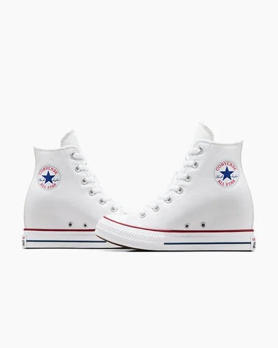 White / Red / Navy Converse Chuck Taylor All Star Wedge Women Platform Shoes Singapore | C-06231949